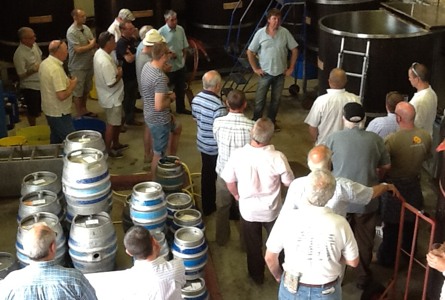 James explaining the beer brewing process to Chi City Club